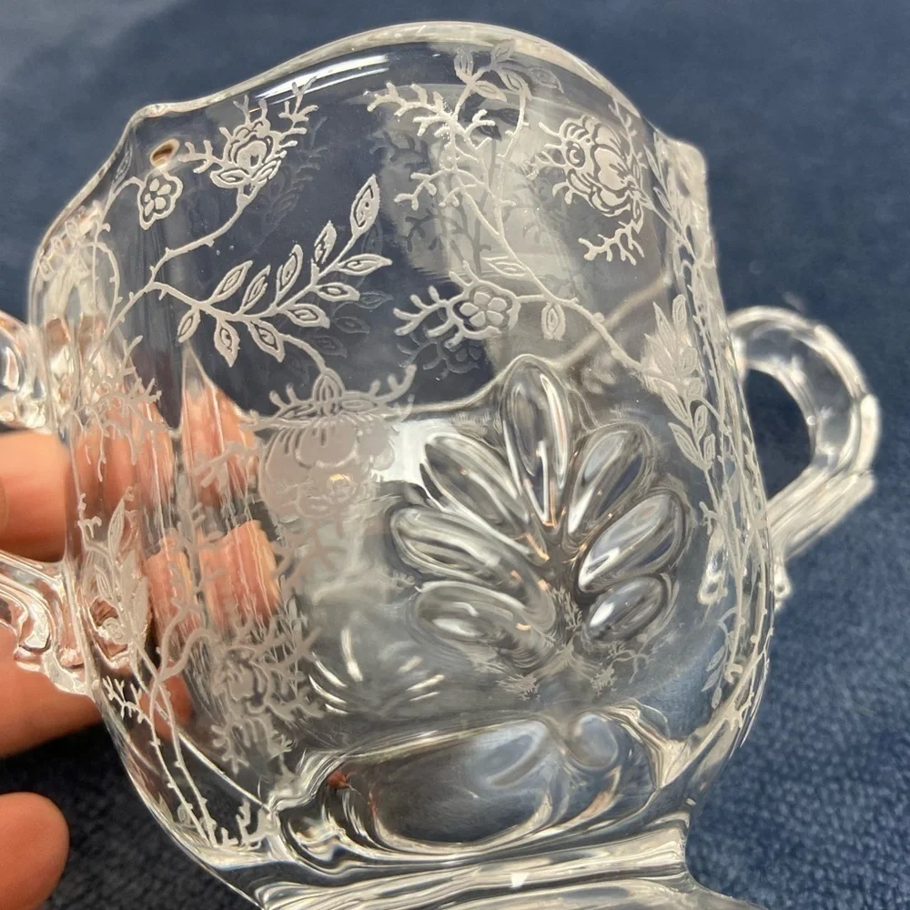 Vintage Fostoria Etched Small Glass Dish